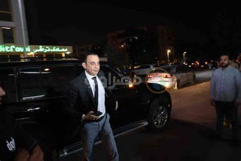 محمد عمارة وعمرو الحديدي وطارق مصطفى فى جنازة والد هشام حنفي